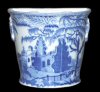 Printed underglaze cup with Chinoiserie Ruins pattern. Private collection